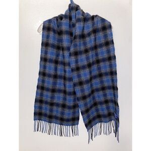 Pendleton Wool Scarf Blue Gray 12x63 READ